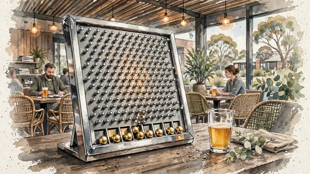 Plinko pegboard on a casino lounge table in an Australian gaming club